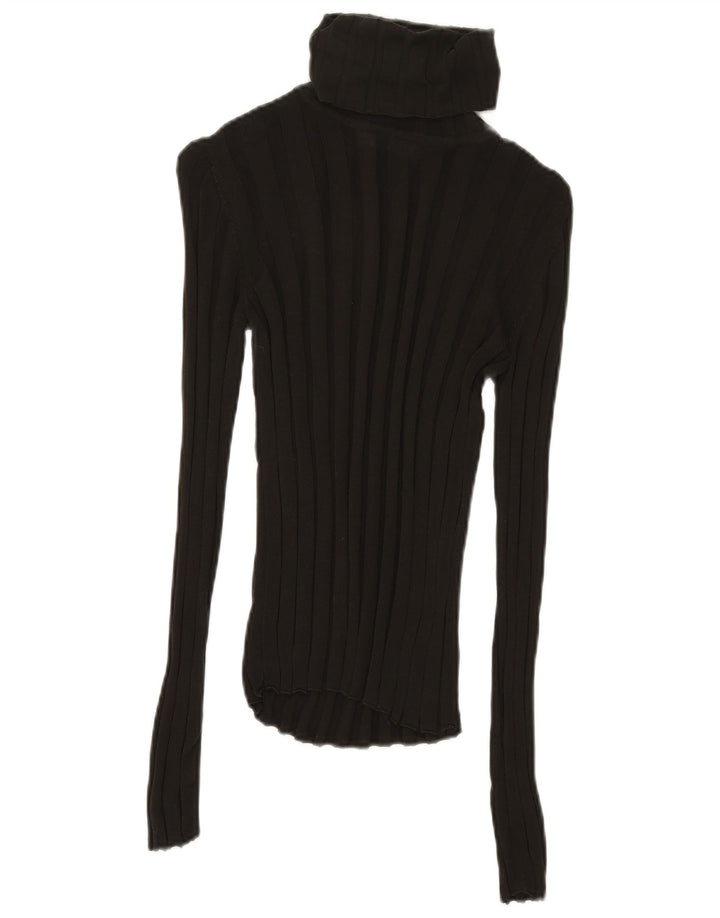 Zara Femme Top Manches Longues UK 12 Medium Kaki Lyocell