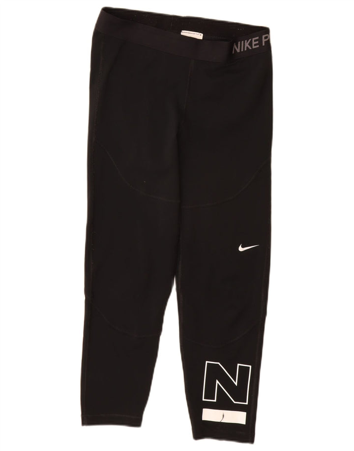 Nike Legging court graphique pour femme UK 8 Small Noir Polyester
