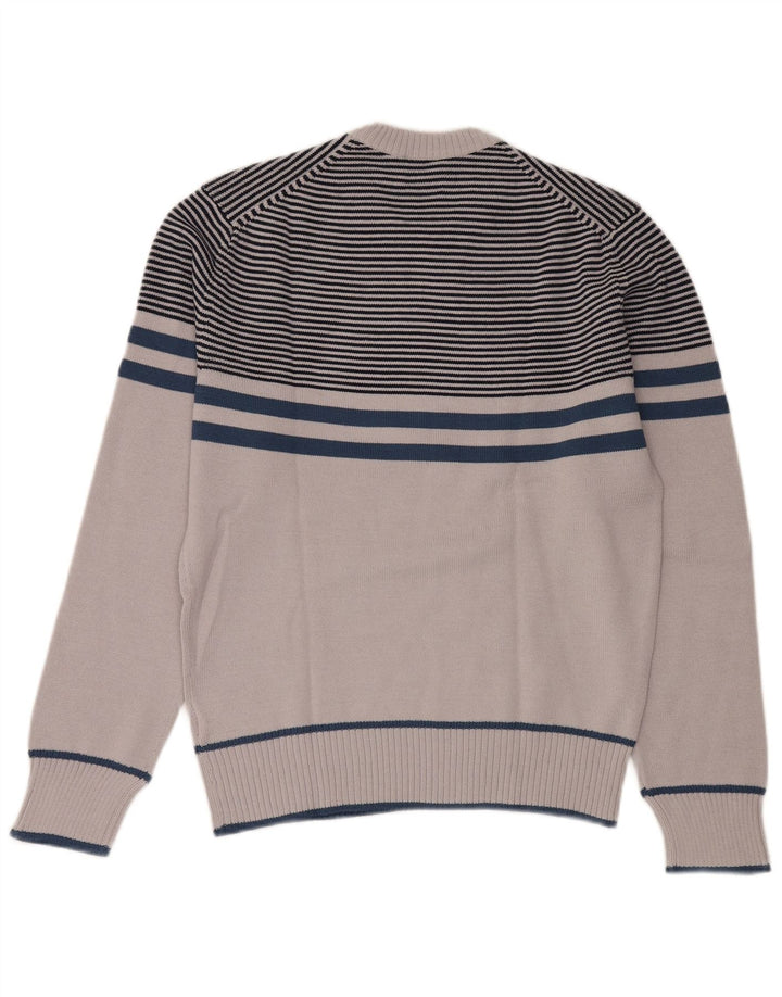 Bleyle Pull ras du cou pour homme EU 50 Gris moyen rayé polyacrylique