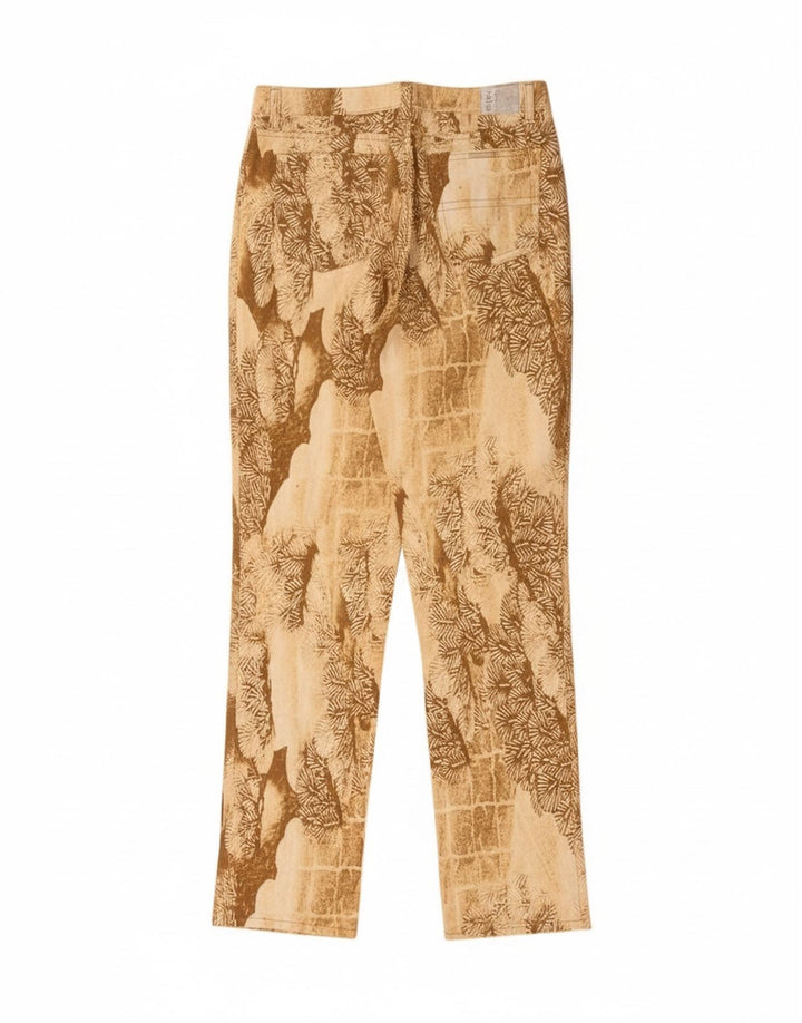 Trussardi Femme Pantalon Droit Décontracté À Motif Abstrait W32 L33 Beige