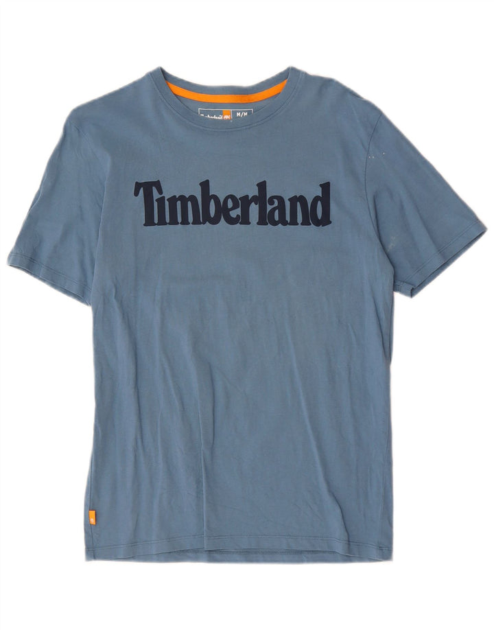 TIMBERLAND T-Shirt Regular Fit Graphique Homme Bleu Moyen Coton