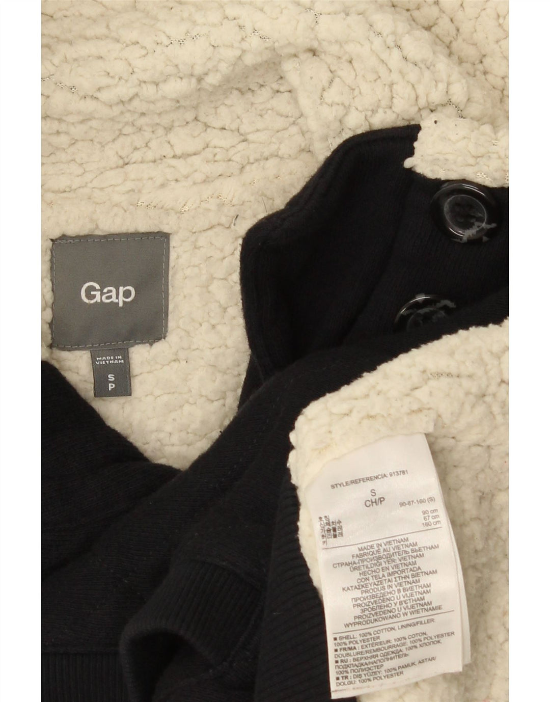 Gap Womens Bomber Sherpa Jacket UK 10 Petit Bleu Marine Coton