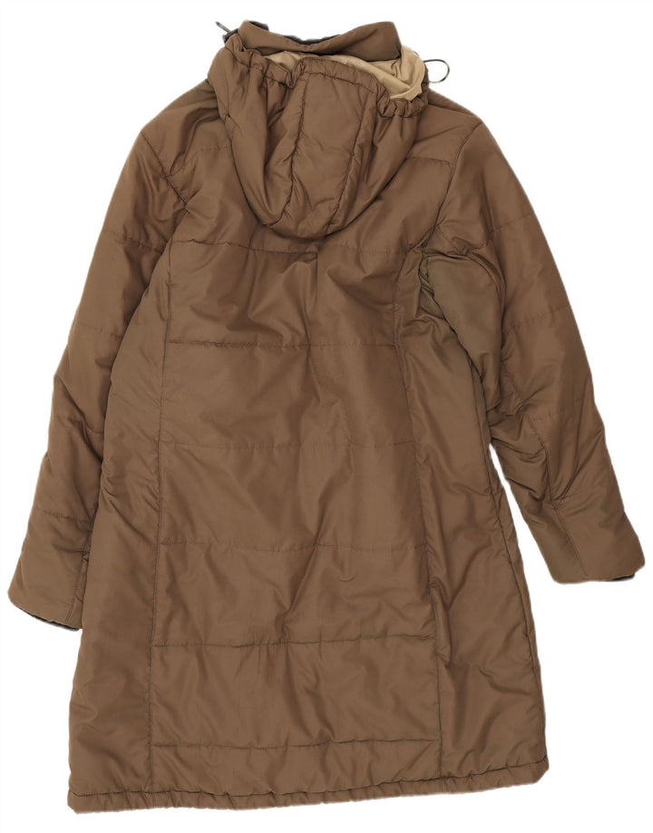 Jack Wolfskin Manteau rembourré à capuche pour femme UK 16 Large Marron Polyester