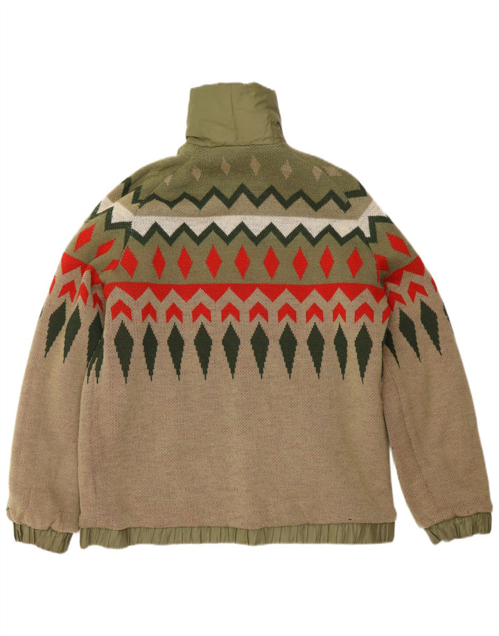 Silvy Veste réversible pour homme UK 38 Coton géométrique vert moyen