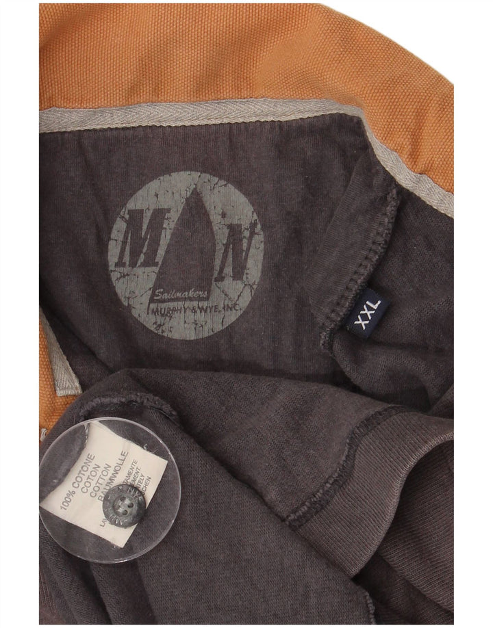 MURPHY & NYE Polo de Rugby Graphique Sailmakers pour Hommes 2XL Gris Colorblock