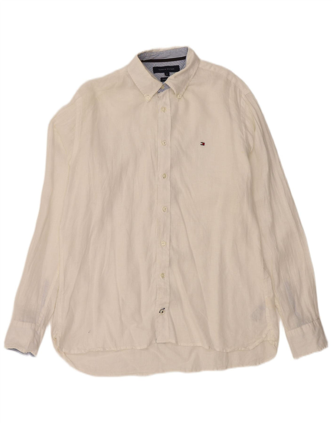 TOMMY HILFIGER Chemise Homme Lin Blanc Moyen