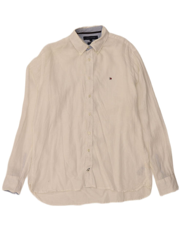 TOMMY HILFIGER Chemise Homme Lin Blanc Moyen