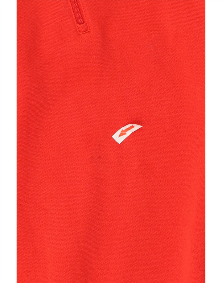 Puma Sweat-shirt à col zippé pour homme en coton color block Rouge Taille L