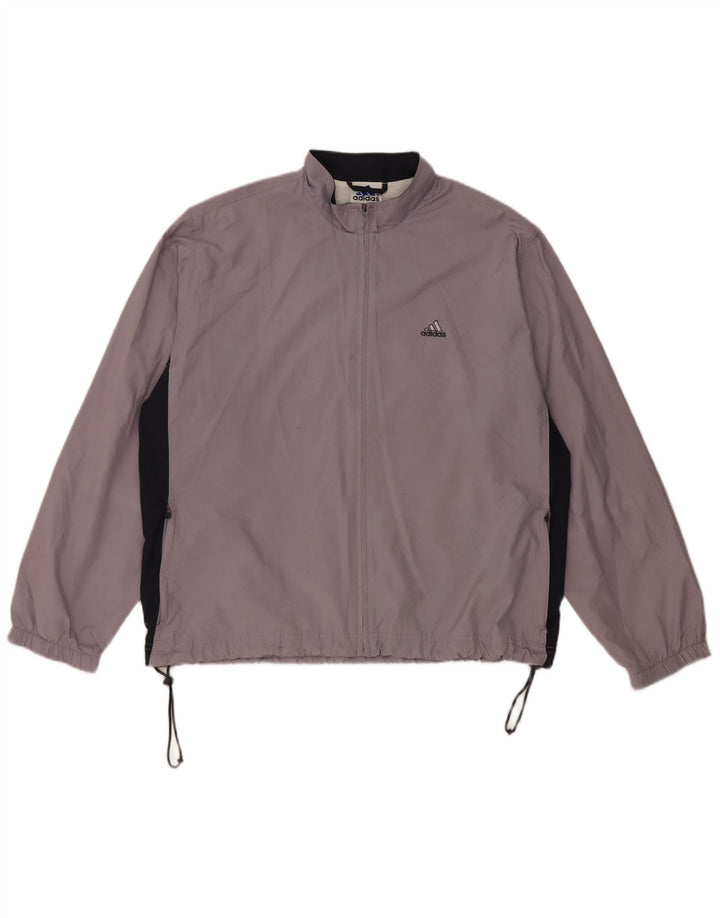 Adidas Veste de survêtement pour femme UK 14 Large Violet Colourblock Polyester