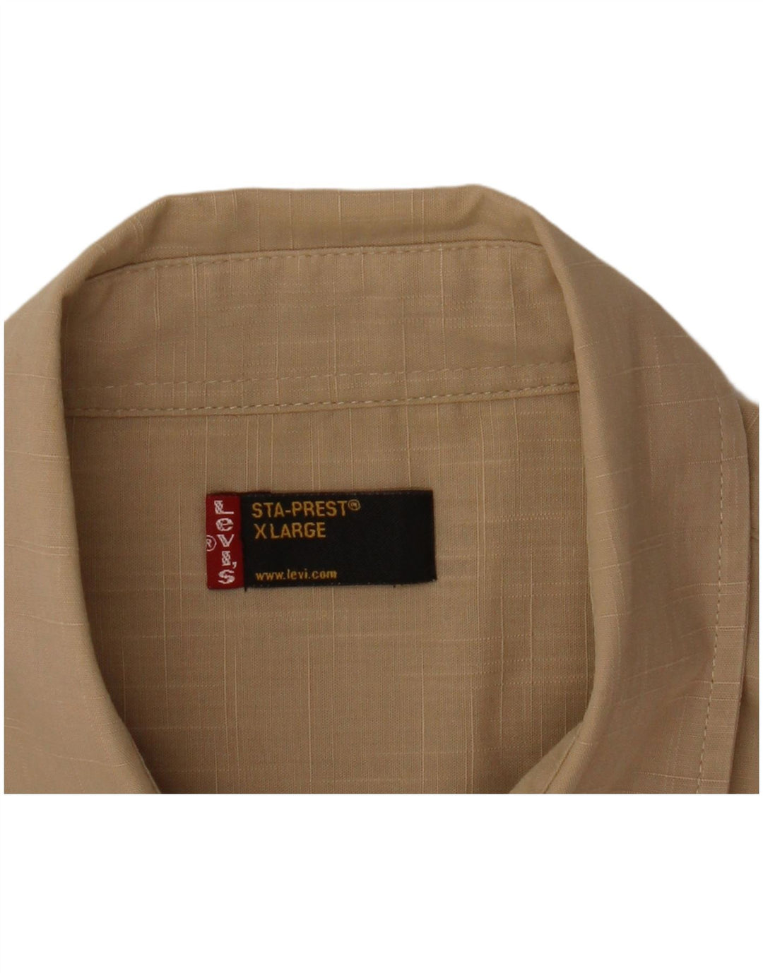 Levi's Chemise à Manches Courtes Sta-Prest Femme UK 18 XL Beige Carreaux