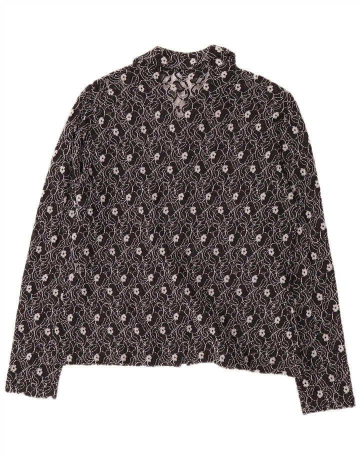 SARA GLENZER Chemisier Femme IT 44 Medium Noir Floral