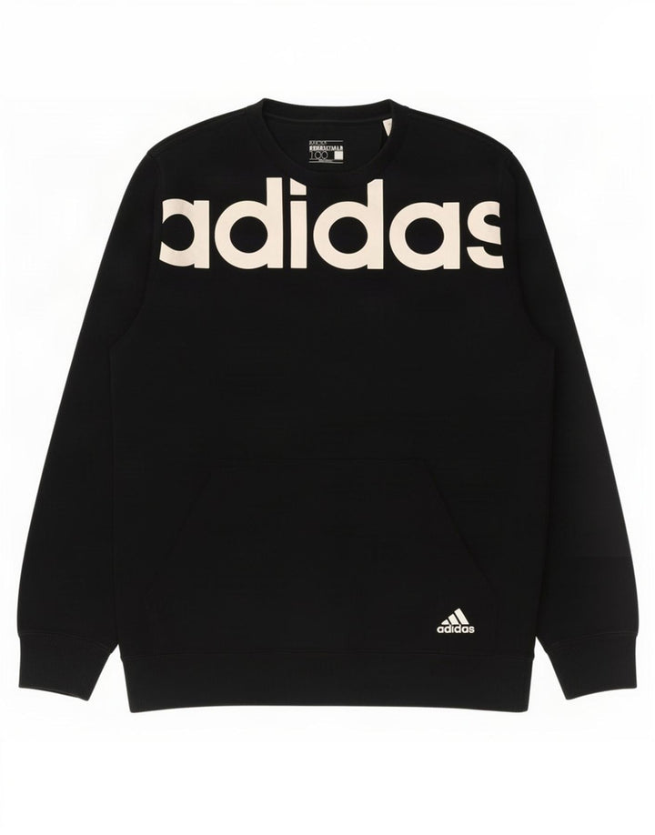 Adidas Sweat-shirt graphique pour homme en coton noir moyen