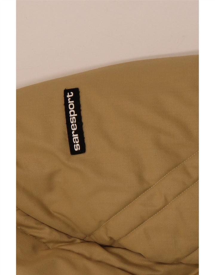 vintage Mens Bomber Veste rembourrée UK 38 Beige Moyen