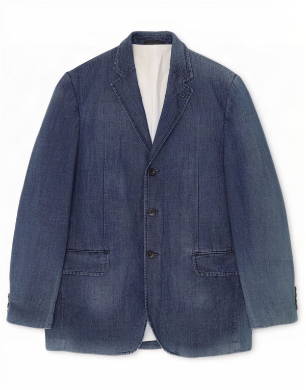 Daniele Alessandrini Veste blazer en jean à 3 boutons pour homme IT 54 2XL Bleu marine