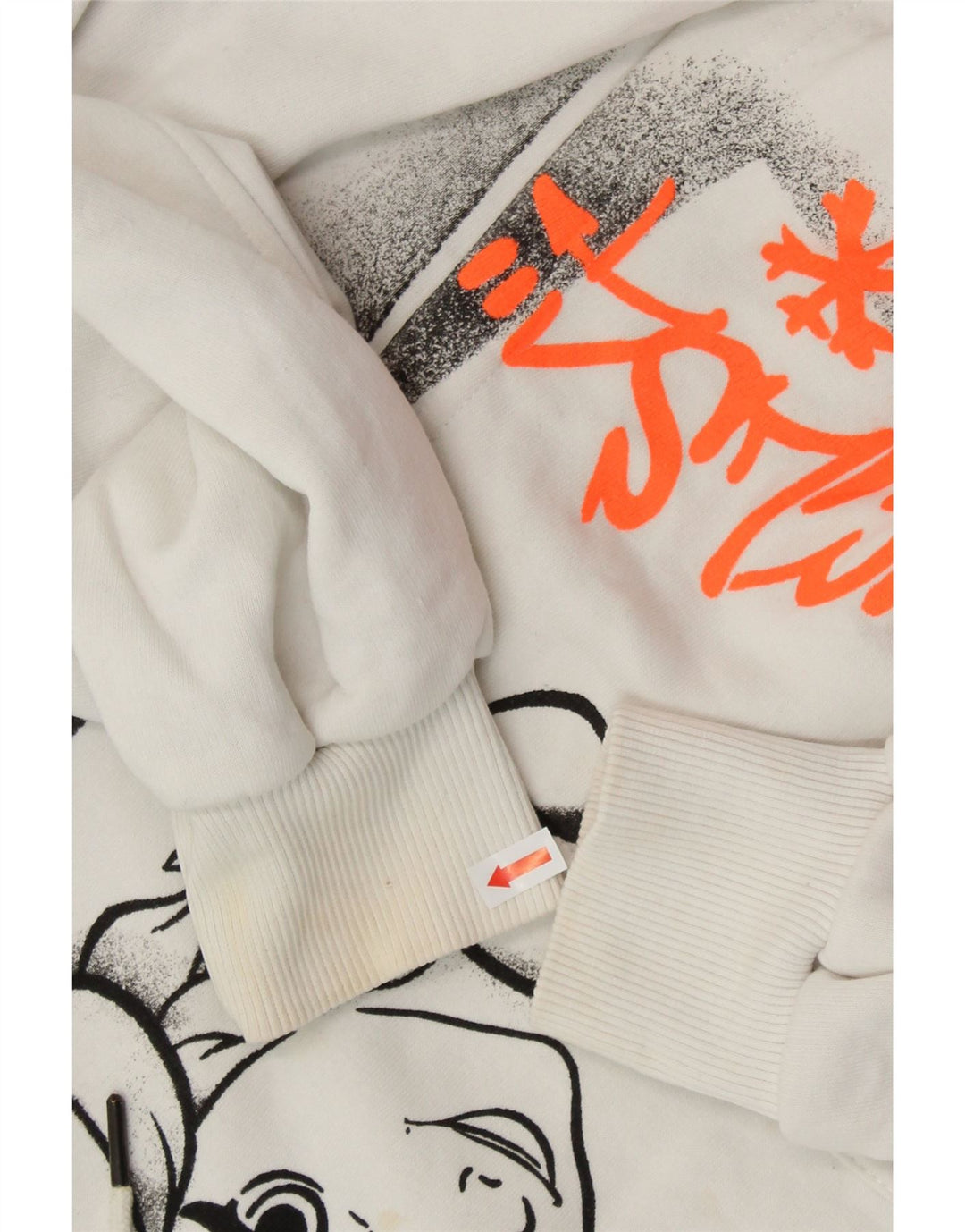 ZARA Femme Frozen Graphic Sweat à capuche UK 10 Petit Blanc