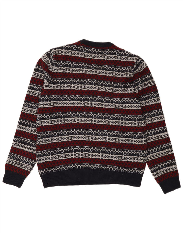 Jack Wills Pull à col rond pour homme Bleu marine moyen Fair Isle