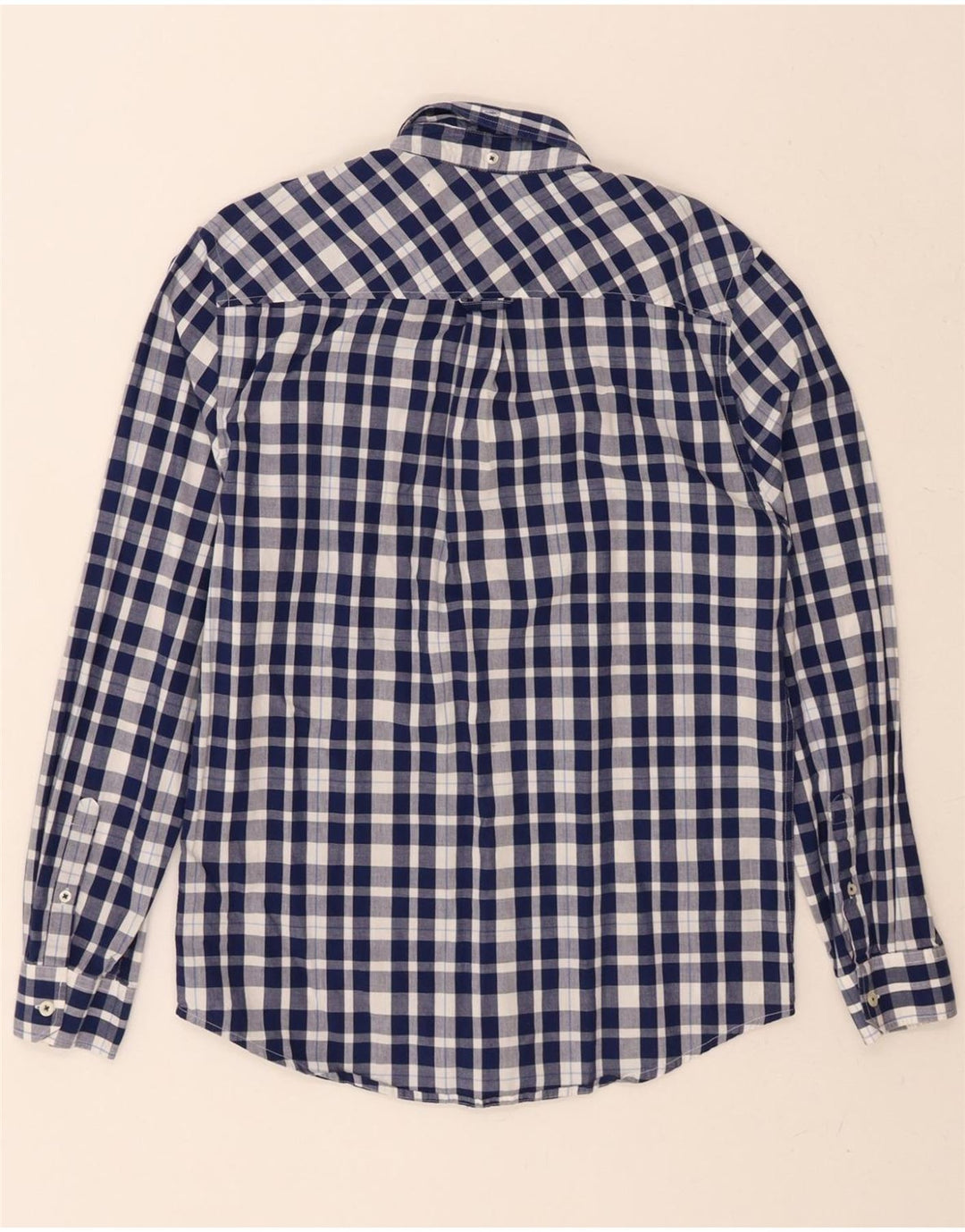 BEN SHERMAN Mens Shirt Medium Navy Blue Check Cotton Vintage Ben Sherman and Second-Hand Ben Sherman from Messina Hembry 