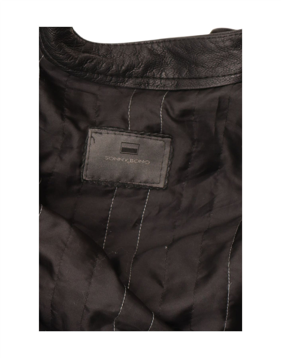Sonny Bono Veste en cuir bomber pour homme UK 38 Medium Noir