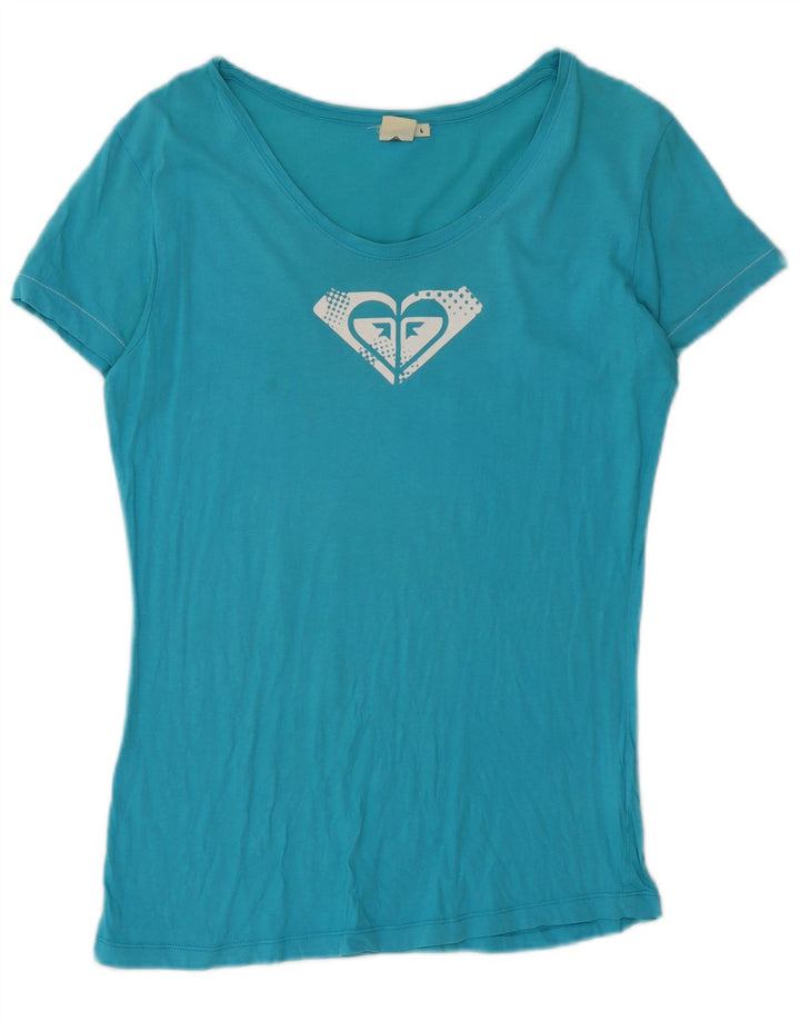 Roxy T-shirt graphique pour femme UK 16 Large Bleu Coton