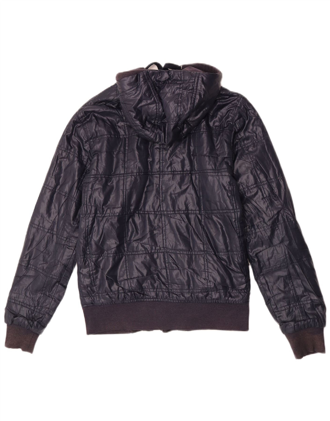 Zara Veste bomber à capuche pour homme UK 36 Small Bleu marine