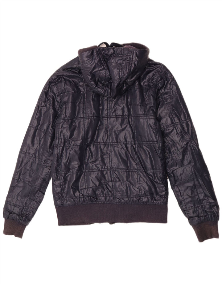 Zara Veste bomber à capuche pour homme UK 36 Small Bleu marine