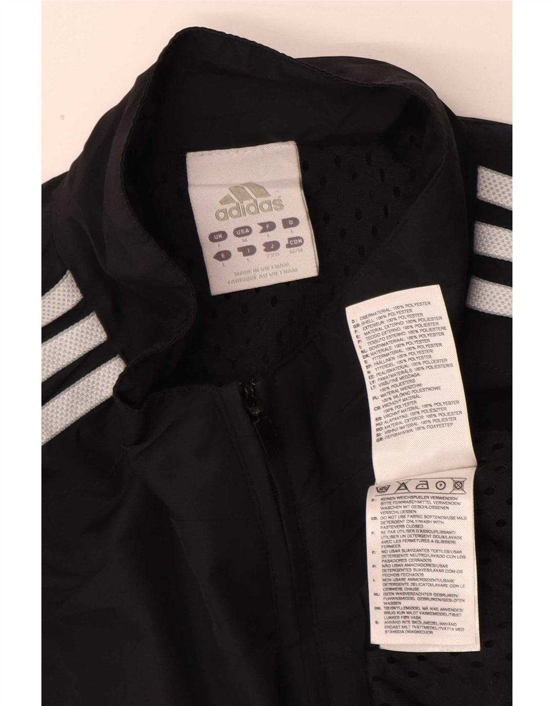 Adidas Haut de survêtement à col zippé pour homme, grand, bleu marine, sport