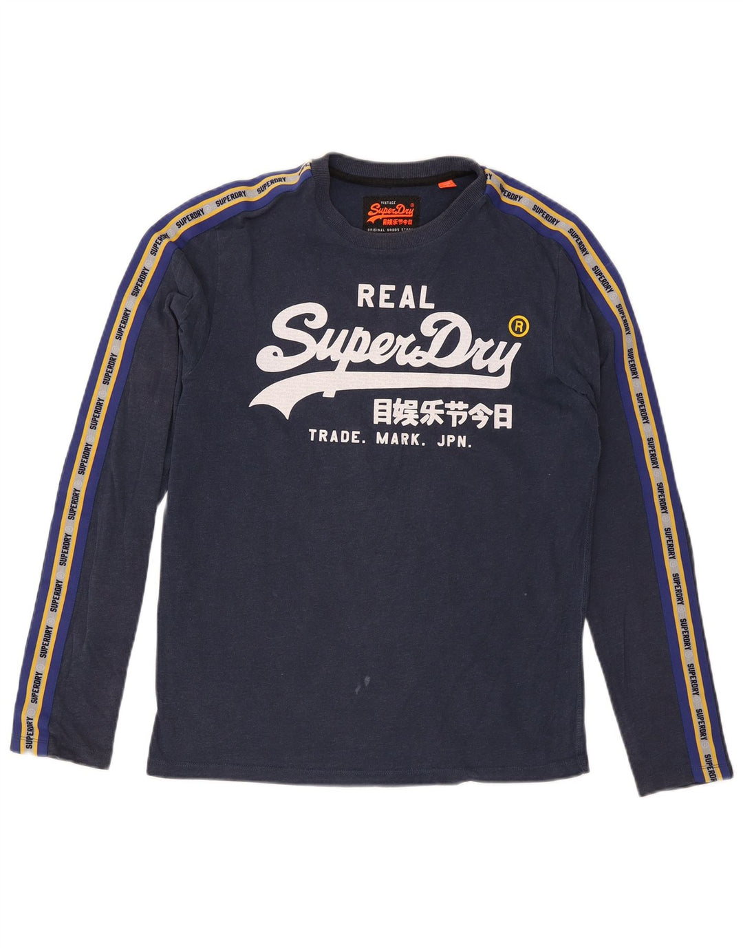 Superdry T-Shirt Graphique à Manches Longues Homme Bleu Marine Moyen
