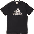 ADIDAS Mens Graphic T-Shirt Top Small Black Cotton Vintage Adidas and Second-Hand Adidas from Messina Hembry 