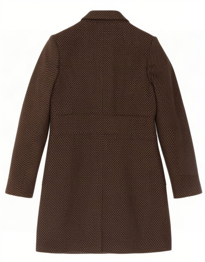 Calvin Klein Manteau à double boutonnage pour femme UK 12 Marron moyen Polyester