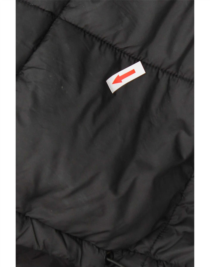 Zara Gilet rembourré à capuche pour femme UK 44 Medium Noir Polyester