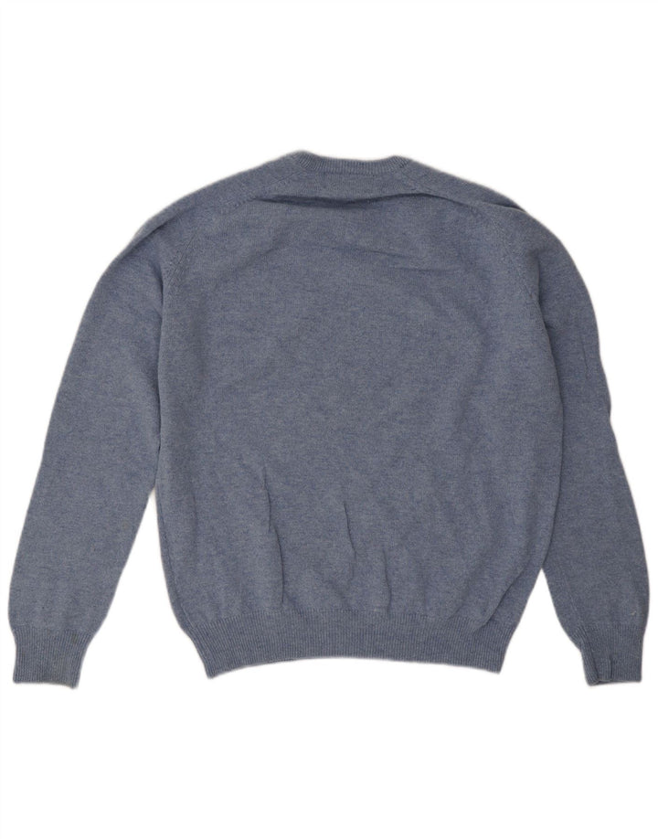 Marks & Spencer Pull coupe classique à col en V pour homme en laine bleu moyen
