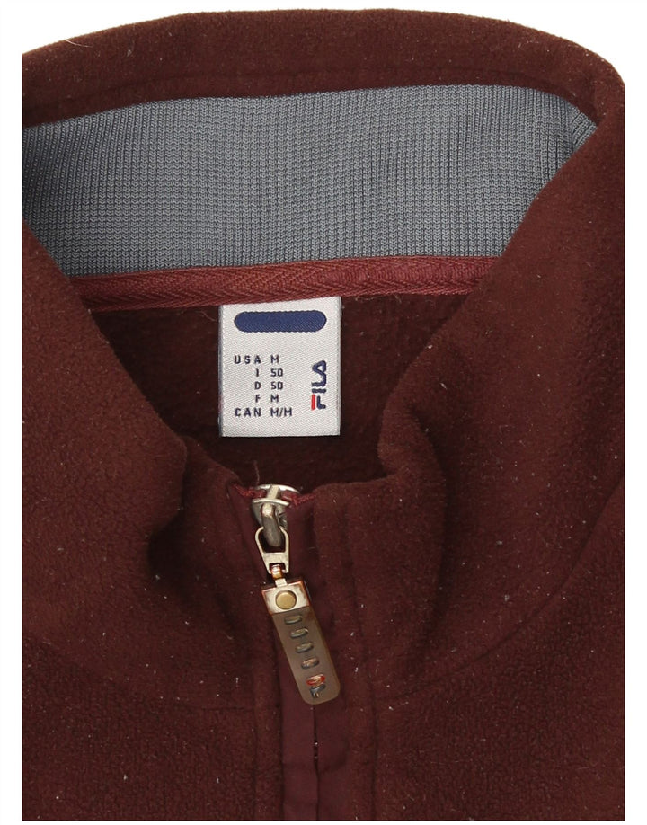 Fila Pull Polaire Graphic Zip Neck Homme Marron Moyen Colourblock