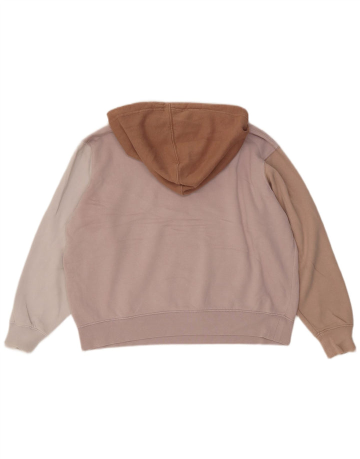 NIKE Pull à capuche court surdimensionné pour femme UK 14 Rose moyen Colourblock