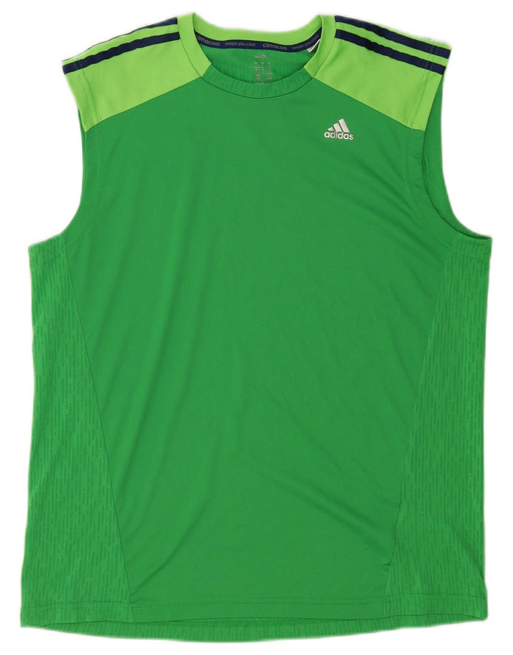 Adidas Hommes Climacool Débardeur Grand Vert Colorblock Polyester
