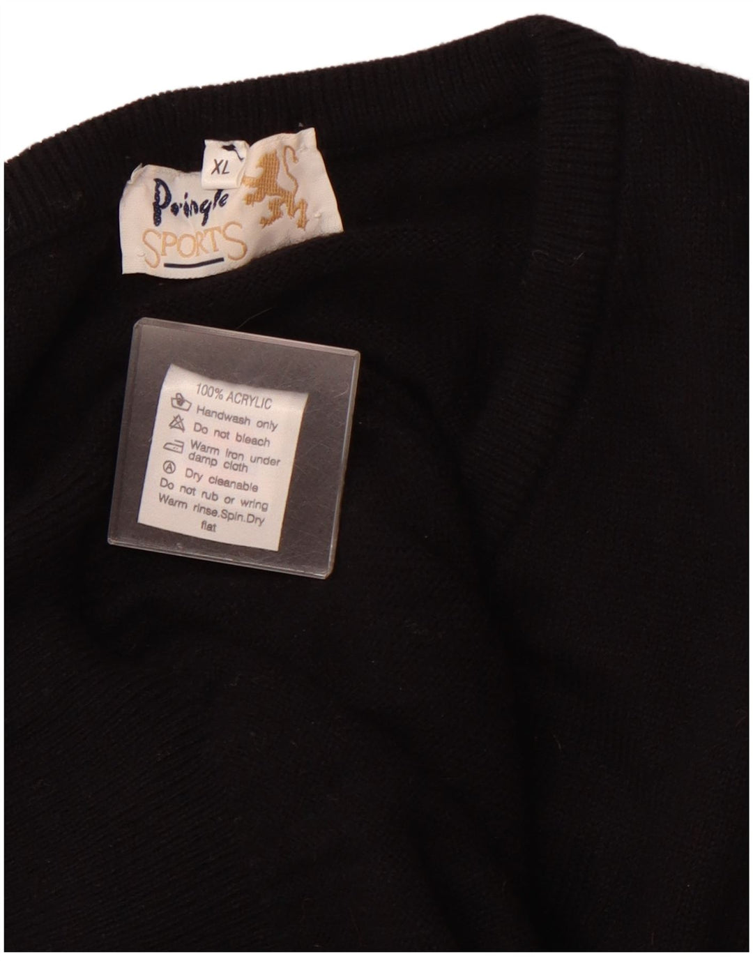 PRINGLE Pull col V Homme XL Noir Argyle/Diamant Acrylique