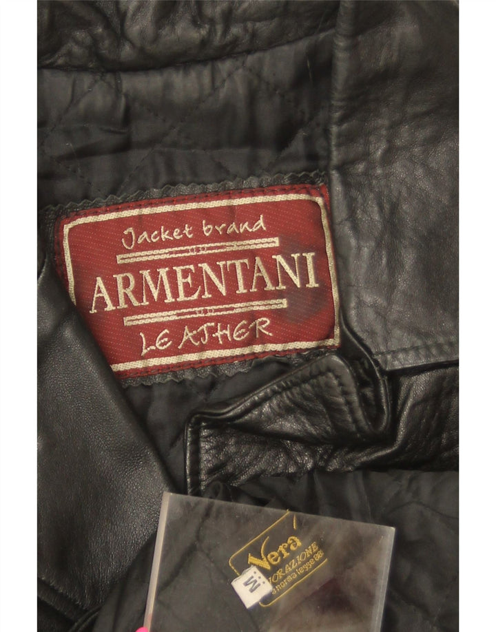 Veste en cuir femme vintage UK 14 Cuir noir moyen