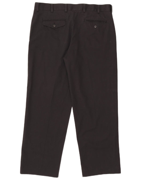 L.L.Bean Mens Standard Fit Straight Chino Trousers W38 L30 Black Cotton