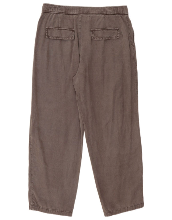 Zara Pantalon court taille haute coupe ample pour femme Medium W28 L26 Gris