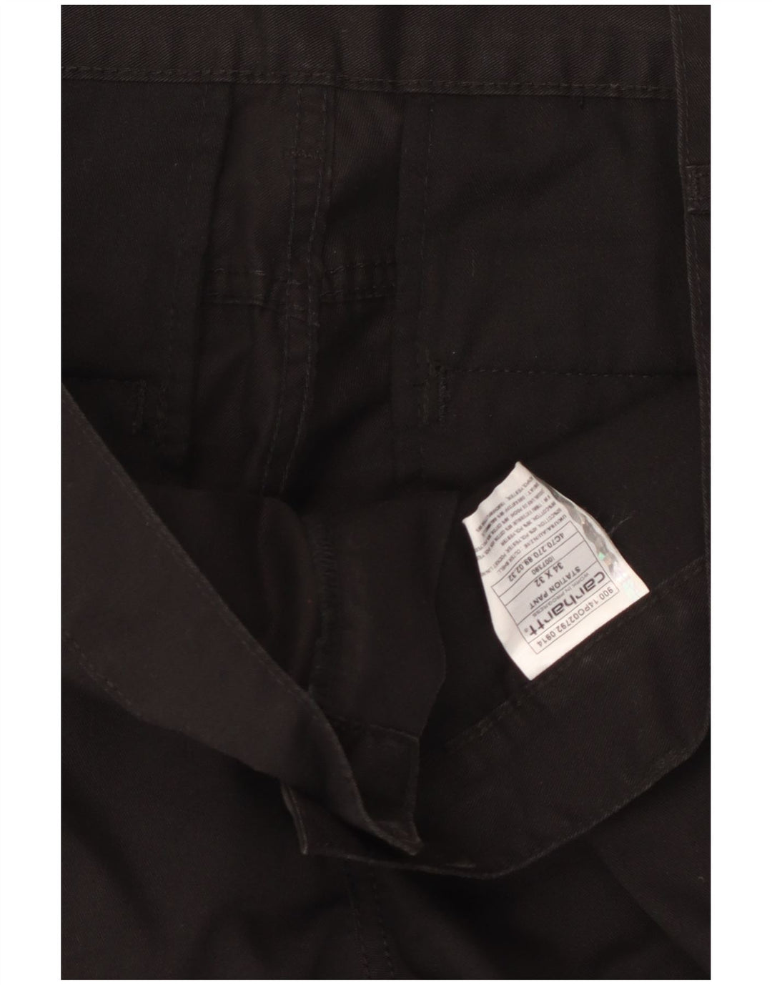 CARHARTT Pantalon Chino Droit Homme W34 L32 Noir Coton