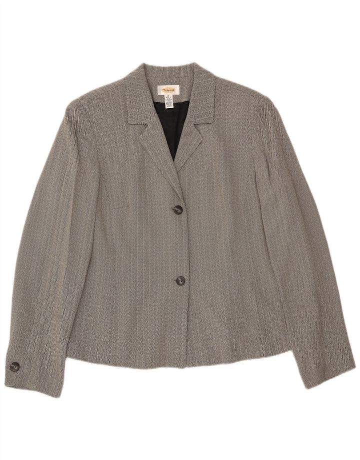 Talbots Ensemble 2 pièces 2 boutons pour femme UK 16 Large W34 L30 Gris à chevrons