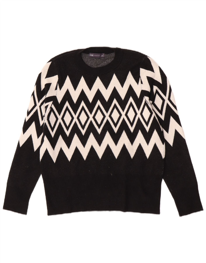 Marks & Spencer Pull à col rond pour femme UK 14 Noir moyen