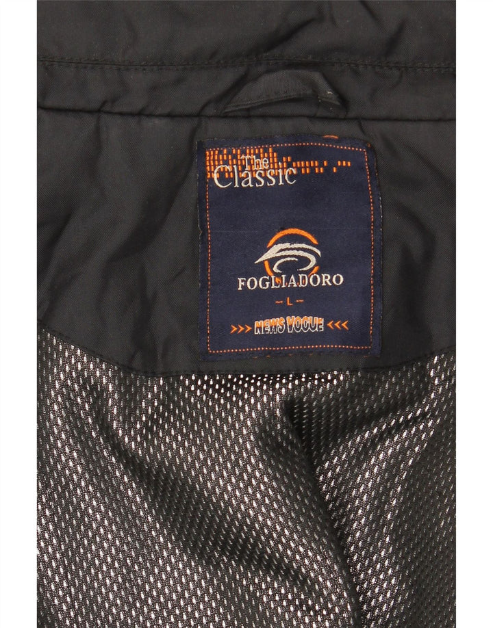 FOGLIADORO Veste Bomber Homme UK 40 Large Noir