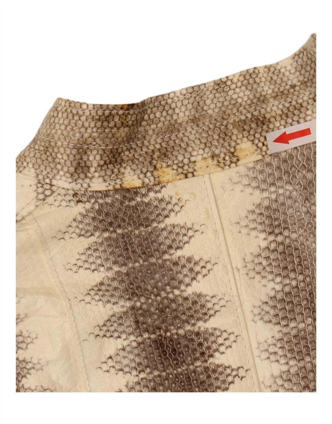 Lee Sands Veste en cuir pour homme UK 40 Grand imprimé animal beige