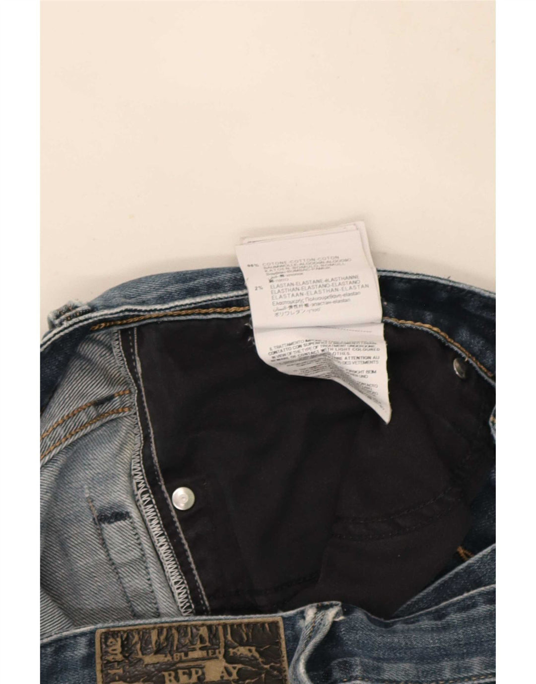 Replay Jean Slim Homme W32 L32 Bleu Coton