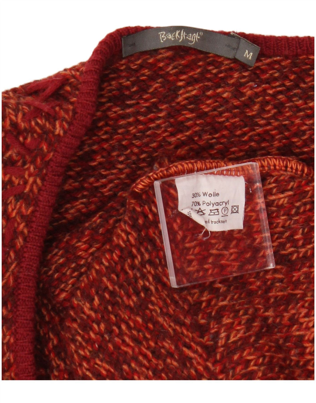 Backstage Cardigan Femme Pull UK 14 Polyacrylique Moucheté Orange Moyen