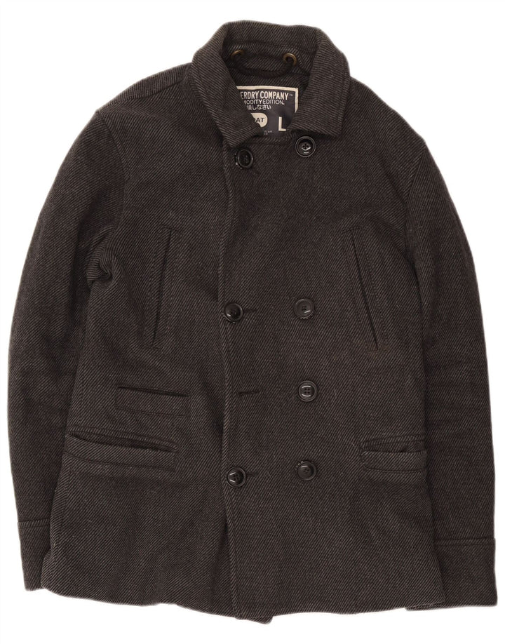 Superdry Caban Homme UK 40 Grande Laine Grise