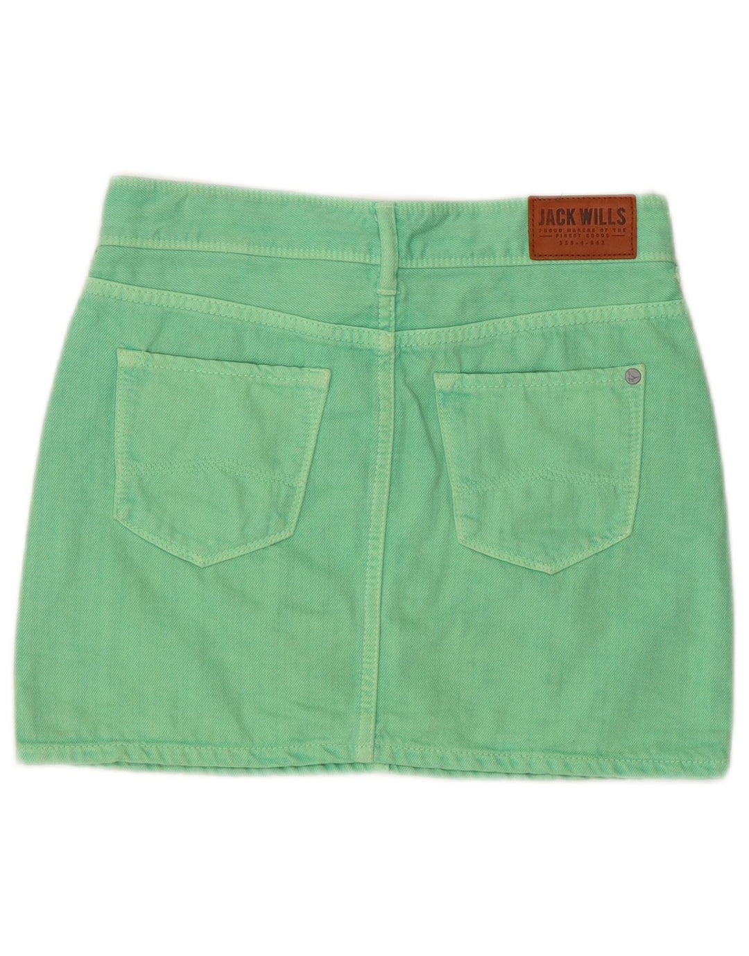 JACK WILLS Jupe en jean pour femme UK 4 XS W26 Vert Coton