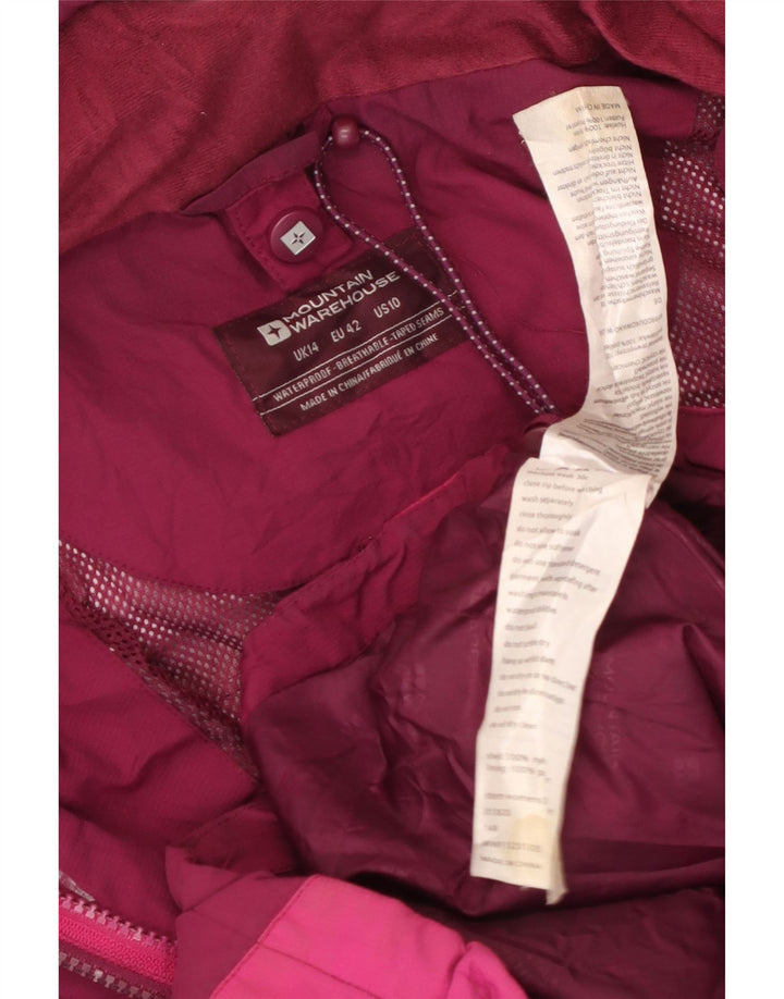 Mountain Warehouse Veste de pluie à capuche pour femme UK 14 Large Rose Colourblock