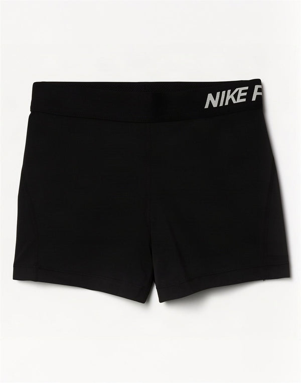 Nike Womens Dri Fit Graphic Sport Shorts UK 8 Small Black Polyester