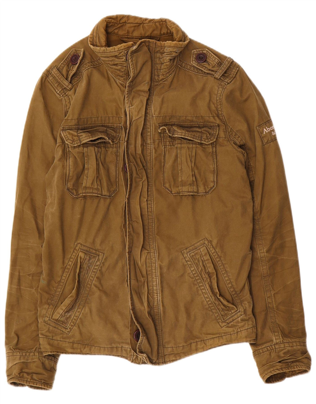 ABERCROMBIE & FITCH Veste militaire pour homme UK 36 Small Kaki